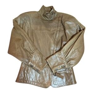 Leather  Jacket Moto Punk Germany Biker 38 M  Fitted Womens Unisex Lined Soft